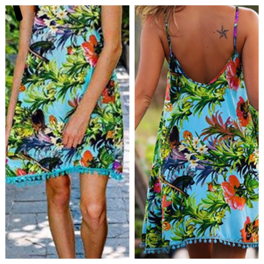 RANDOM FLORAL PRINT SLEEVELESS MINI - Picture 2 of 9